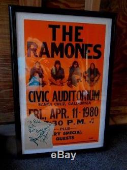 Ramones Autographs Of Entire Band with Ticket Stub From Concert Collectible