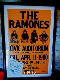 Ramones Autographs Of Entire Band with Ticket Stub From Concert Collectible