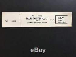 Rare 1974 Original Kiss \ Blue Oyster Cult Concert Ticket Complete With Stub