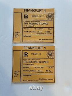Rare 1976 Rolling Stones Concert Ticket Stub Frankfurt