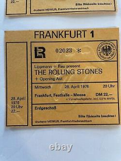 Rare 1976 Rolling Stones Concert Ticket Stub Frankfurt