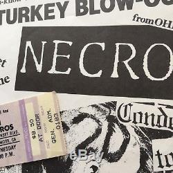 Rare 1984 Samhain Necros Ticket Stub Flyer Misfits Danzig LA Concert punk lp 7