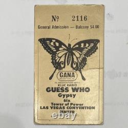 Rare 2-13-1971 The Guess Who In Concert Ticket Stub Las Vegas Convention Center