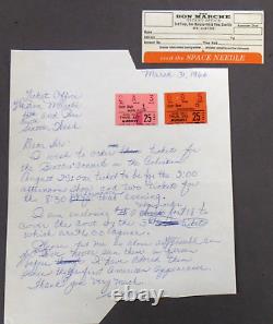 Rare BEATLES Ticket Stubs BOTH 8/25/66 Seattle Concerts & letter & envelope s7