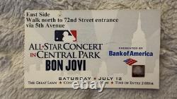 Rare Bon Jovi 2008 Central Park All-Star Concert Ticket Stub MLB NYC