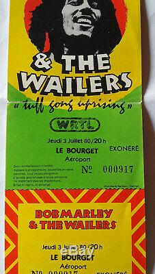 Rare Concert Ticket Stub Bob Marley Paris 3 Juillet 1980