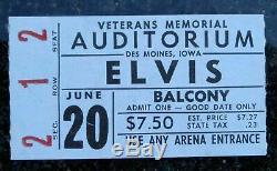 Rare Elvis Concert Ticket Stub and Envelope June 20 1974 Des Moines, Iowa
