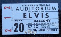 Rare Elvis Concert Ticket Stub and Envelope June 20 1974 Des Moines, Iowa