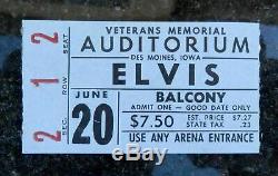 Rare Elvis Concert Ticket Stub and Envelope June 20 1974 Des Moines, Iowa