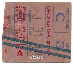 Rare GEORGE HARRISON Beatles CONCERT FOR BANGLADESH ticket stub 1971 afternoon