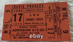 Rare June 17, 1974 Elvis Presley Baton Rouge, LA LSU Assembly Ctr Concert Ticket