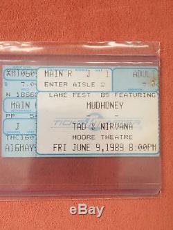 Rare Original NIRVANA Concert Ticket Stub 6-9-1989 Lame Fest 89 Seattle, WA