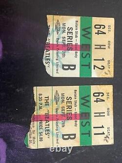 Rare The Beatles Pair Of 1964 Concert Ticket Stubs + Button + Program Toronto