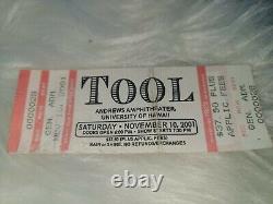 Rare Tool Concert Ticket Stub From Nov. 10th 2001 University Of Hawaii. Maynard