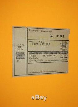 Rare/UNIQUE/ 1972/ The/ WHO/ Original/Vtg/ GERMAN/Tour/ Rock/Concert/Ticket/Stub