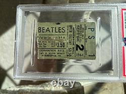 Rare Vintage Beatles 1964 Beatles Philadelphia Concert Ticket Stub Psa 1