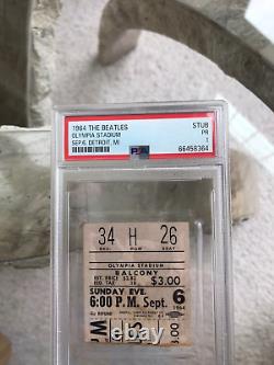 Rare Vintage Beatles 1964 Olympia Stadium Concert Ticket Stub Psa 1