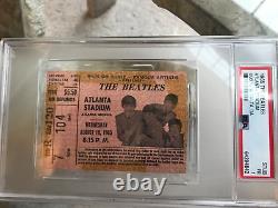 Rare Vintage Beatles 1965 Atlanta Stadium Concert Ticket Stub Psa 1