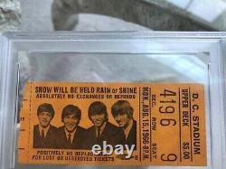 Rare Vintage Beatles 1966 Beatles D. C. Stadium Concert Ticket Stub Psa 2