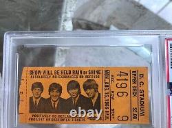 Rare Vintage Beatles 1966 Beatles D. C. Stadium Concert Ticket Stub Psa 2