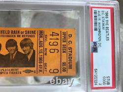 Rare Vintage Beatles 1966 Beatles D. C. Stadium Concert Ticket Stub Psa 2