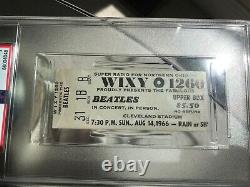 Rare Vintage Beatles 1966 Cleveland Concert Ticket Stub Psa 3 (vg)