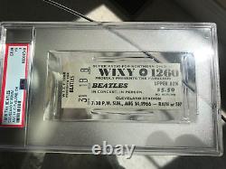 Rare Vintage Beatles 1966 Cleveland Concert Ticket Stub Psa 3 (vg)