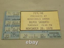 Rare Vintage Black Sabbath 1978 & Van Halen Denver Concert Ticket Stub Ozzy