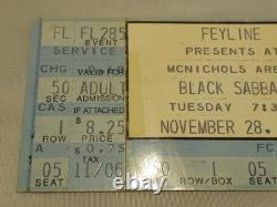 Rare Vintage Black Sabbath 1978 & Van Halen Denver Concert Ticket Stub Ozzy