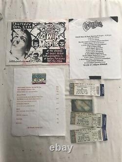 Rare Vintage Lot GWAR concert ticket stub GWAR B Q Menus Flyers Laminates