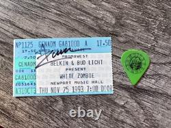 Rob Zombie SIGNED AUTOGRAPHED Ticket Stub 1993 + Guitar Pic From The Concert