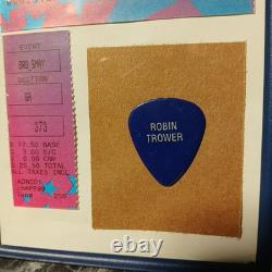 Robin Trower 1999 Canyon Club Framed Concert Ticket Stub & Guitar Pick Display
