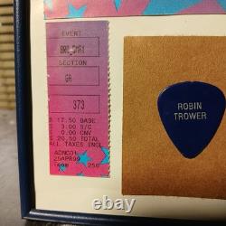 Robin Trower 1999 Canyon Club Framed Concert Ticket Stub & Guitar Pick Display