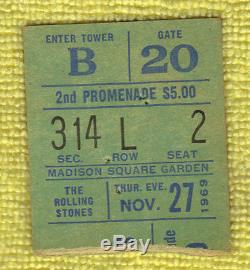 Rolling Stones- 11-27-69-Madison Square Garden New York concert ticket stub-1969