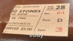 Rolling Stones 1966 Concert Ticket Stub Buffalo Memorial Auditorium