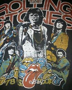 Rolling Stones 1978 NEW ORLEANS Concert T-SHIRT, TICKET STUB, PROGRAM, TOUR PIN