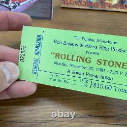 Rolling Stones 1981 Pontiac Silverdome Original Concert Ticket Stub Photos Pin