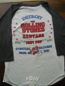 Rolling Stones Concert T-shirt Ticket Stub 1981 Detroit Pontiac