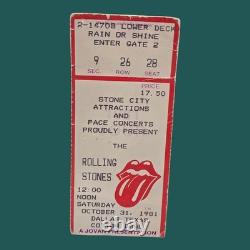 Rolling Stones Halloween 1981 Ticket Stub Cotton Bowl Dallas Rainstorm Concert