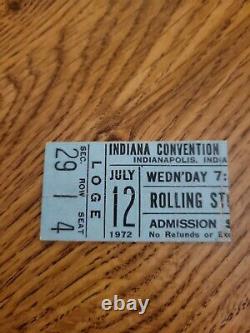Rolling Stones July 1972 Indianapolis concert ticket stub + Tour Program ex cond