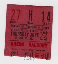 Rolling Stones Stevie Wonder -6-22-72 Kansas City concert ticket stub 1972