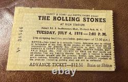 Rolling Stones/journey Rare Concert Ticket Stub Orchard Park, Ny 07/04/1978