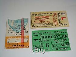 Rolling Thunder Revue Bob Dylan 3 Authentic 1966 1974 1976 Concert Ticket Stubs