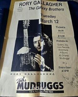 Rory Gallagher Autograph with concert poster and ticket stub