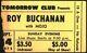 Roy Buchanan-1975 Rare Concert Ticket Stub (youngstown, Ohio-tomorrow Club)