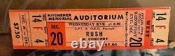 Rush 1977 Farewell To Kings Concert Stub Full Ticket Great Condition Very Rare