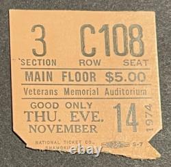 Rush / Rory Gallagher 11-14-1974 Concert Ticket Stub Columbus Ohio 1st US Tour