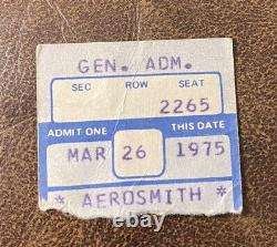 Rush/aerosmith Rare Concert Ticket Stub Fort Wayne, In 03/26/1975