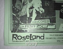 SEX PISTOLS 1996 Filthy Lucre Tour Original Concert Handbill-3/4 Ticket Stub, NY