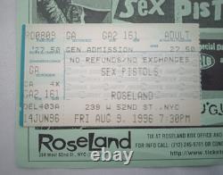 SEX PISTOLS 1996 Filthy Lucre Tour Original Concert Handbill-3/4 Ticket Stub, NY